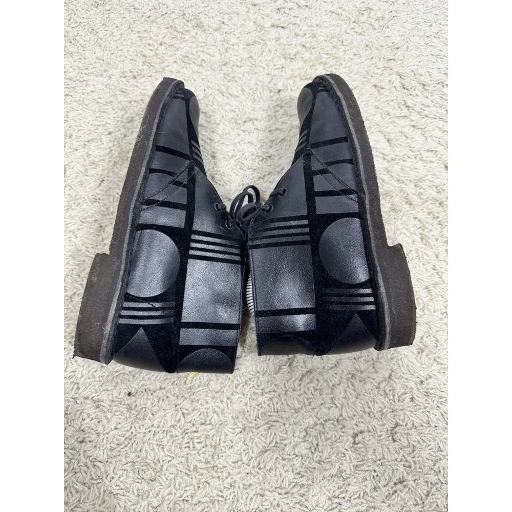Clarks Originals x Patternity Black Leather Lace Up Ankle Boots Women's 7.5 Boho